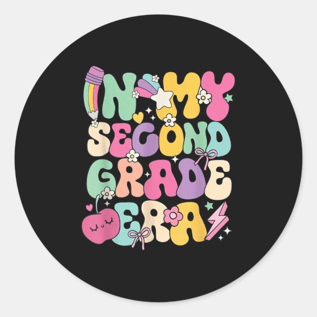 Sticker Rond In My Second Grade Era Teachers Women Back To Scho (Devant)