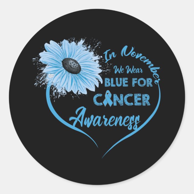 Sticker Rond In November We Wear Blue For Diabetes Awareness (Devant)