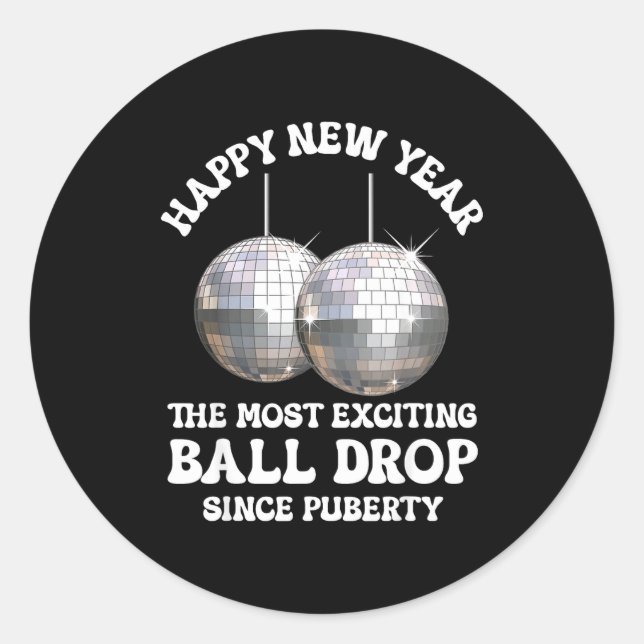 Sticker Rond Inappropriate New Years  (Devant)