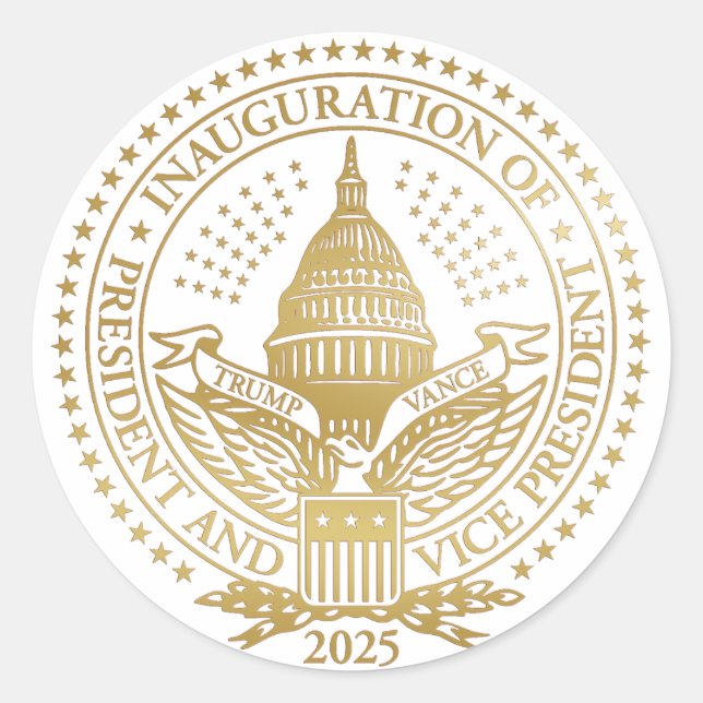 Sticker Rond Inauguration du logo inaugural du président Trump  (Devant)