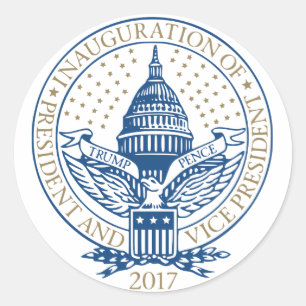 Sticker Rond Inauguration présidentielle Trump Pence 2017