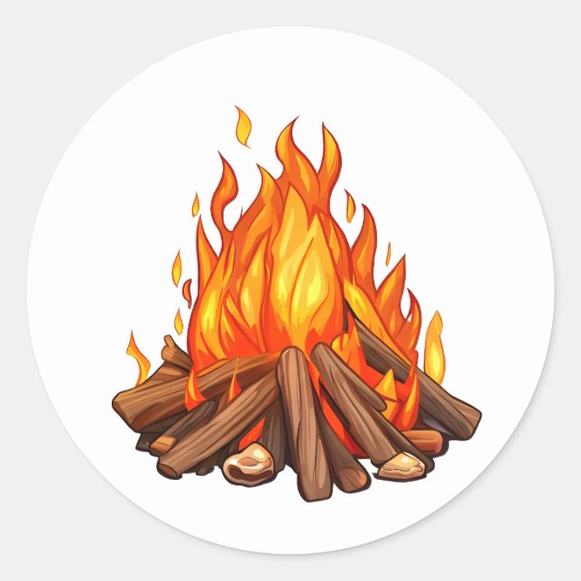 Sticker Rond Incendie de camp (Devant)