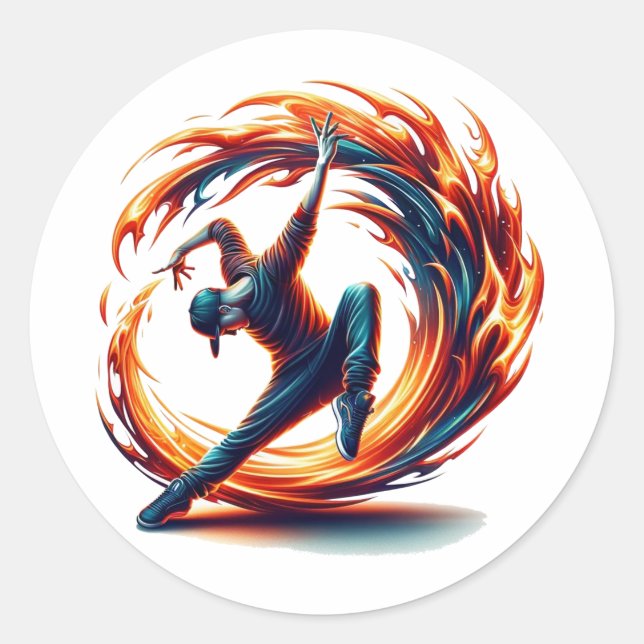 Sticker Rond Incendie De Rue Avec Énergie Urbaine (Devant)