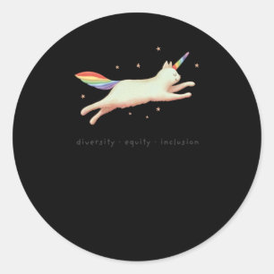 Sticker Rond Inclusion De L'Équité En Diversité Avec Baguette D