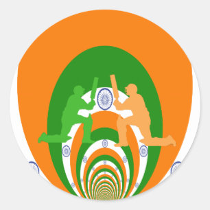 Sticker Rond Inde Cricket Spirit Design abstrait
