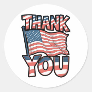 Sticker Rond Indépendance 4 juillet Merci Pour Patriotique H