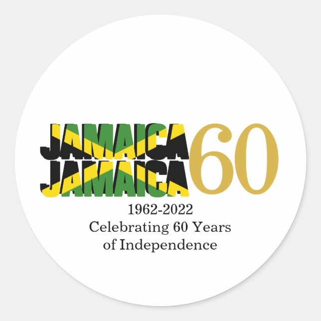 Sticker Rond Indépendance patriotique JAMAICA 60e anniversaire (Devant)