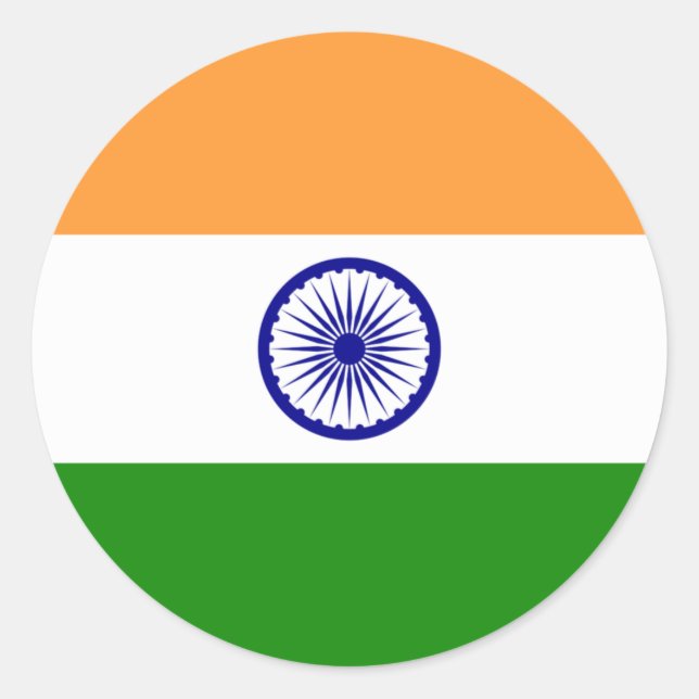 Sticker Rond India flag  (Devant)