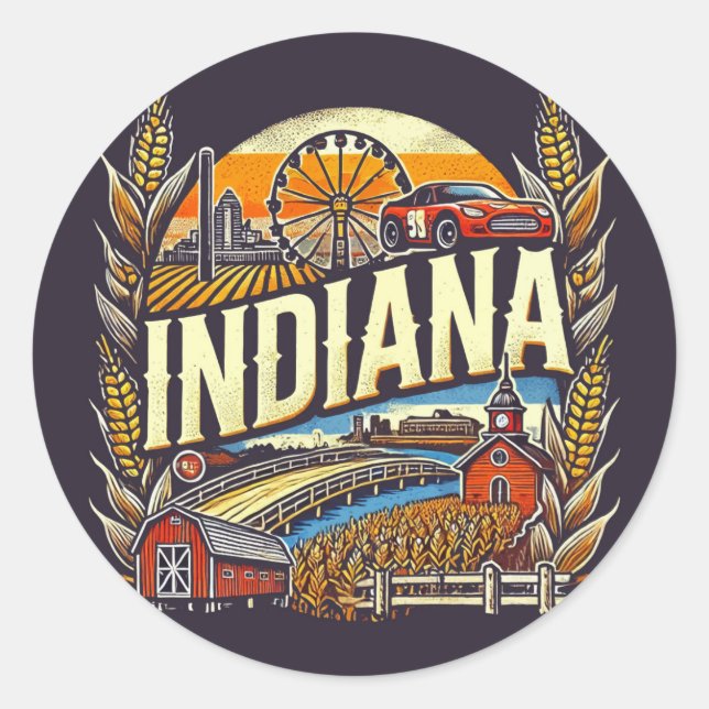 Sticker Rond Indiana (Devant)