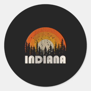 Sticker Rond Indiana - drôle nature vintage randonnée 60s 70s 8