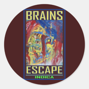 STICKER ROND INDICA ÉVASION DE CERVEAUX