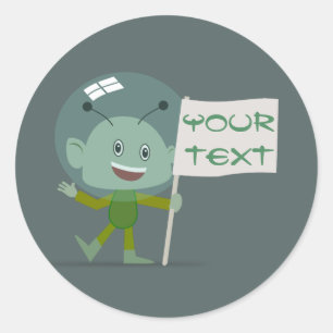 Sticker Rond Indicateur Alien