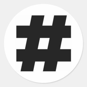 Sticker Rond # indicateur de clé de livre de signe de nombre de