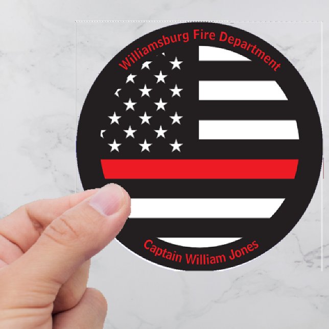 Sticker Rond Indicateur de ligne rouge mince avec le ministère  (Créateur téléchargé)