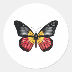 Sticker Rond Indicateur de papillon monarque Aborigine