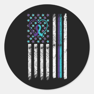 Sticker Rond Indicateur de sensibilisation au suicide Anxiété s
