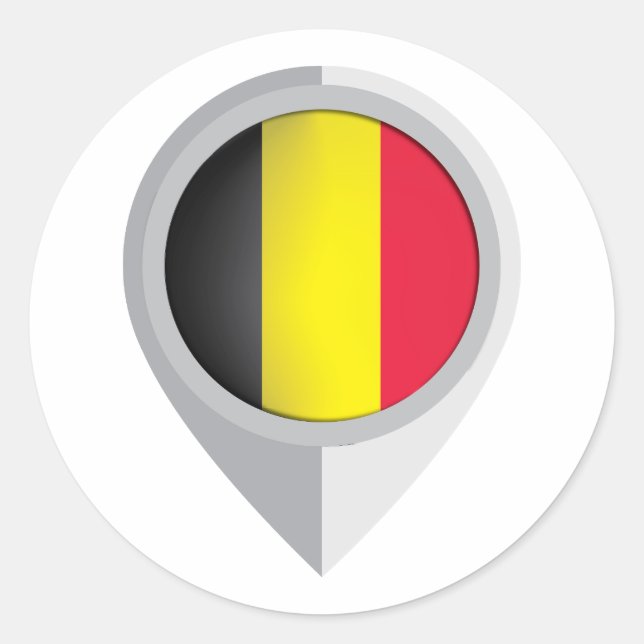 Sticker Rond Indicateur d'emplacement de la broche Belgique (Devant)