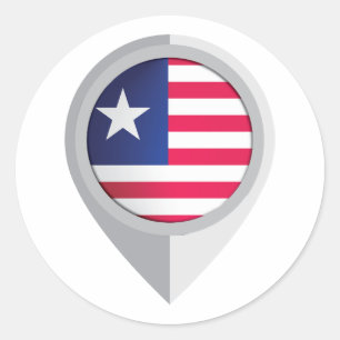 Sticker Rond Indicateur d'emplacement de la broche Liberia