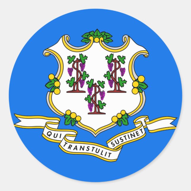 Sticker Rond Indicateur d'état Connecticut (Devant)