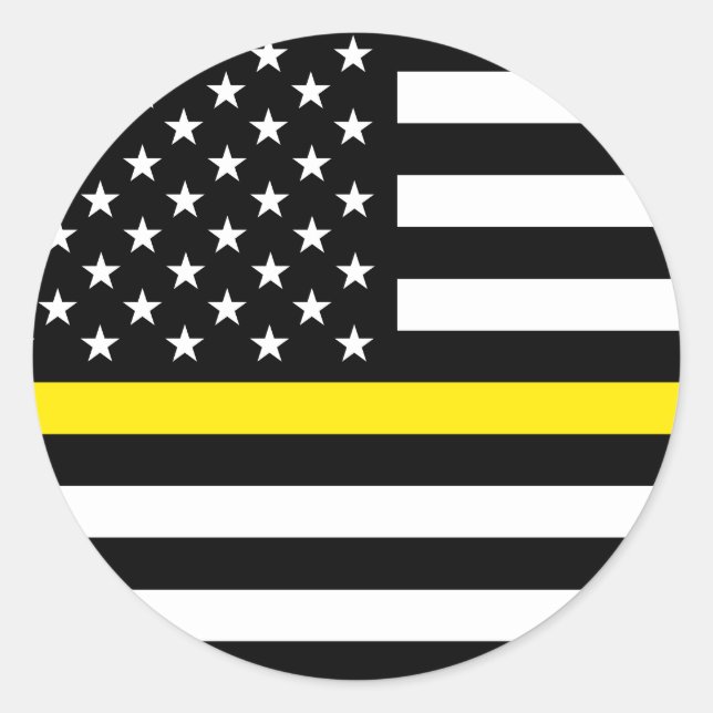 Sticker Rond Indicateur Dispatchers de ligne jaune mince (Devant)