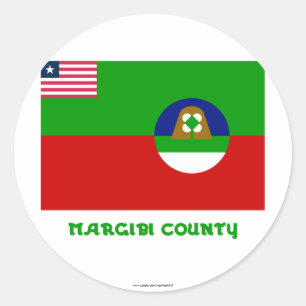 Sticker Rond Indicateur du comté de Margibi avec nom