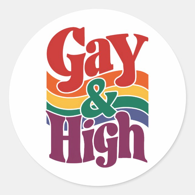 Sticker Rond Indicateur Gay Et Haute Rétro LGBTQ Pride (Devant)