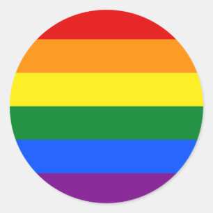 Sticker Rond Indicateur Gay pride arc-en-ciel