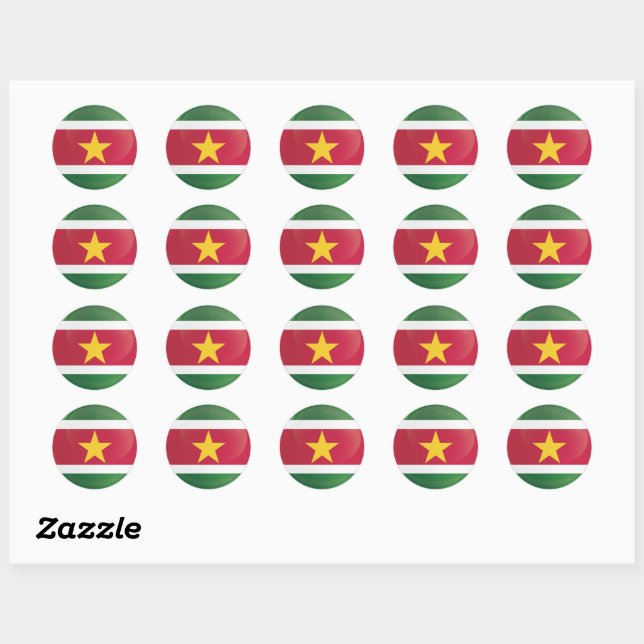 Sticker Rond Indicateur Icône Arrondi Suriname (Feuille)