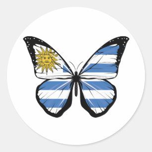 Sticker Rond Indicateur papillon Uruguay