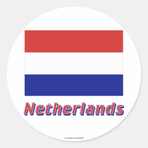 Sticker Rond Indicateur Pays-Bas avec nom