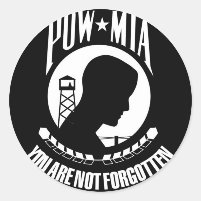 Sticker Rond Indicateur POW-MIA (Devant)
