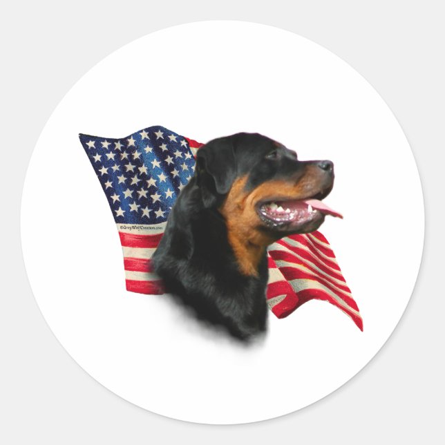 Sticker Rond Indicateur Rottweiler (Devant)