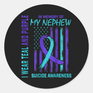 Sticker Rond Indicateur turquoise de sensibilisation au suicide