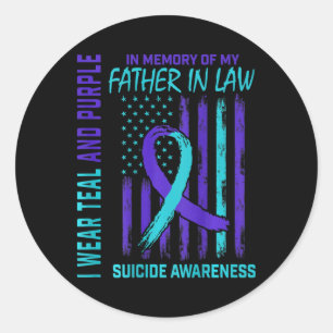 Sticker Rond Indicateur turquoise De Sensibilisation Au Suicide