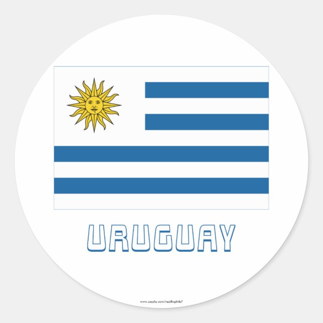 Sticker Rond Indicateur Uruguay avec nom (Devant)