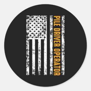 Sticker Rond Indicateur Usa de l'opérateur de pilote de fichier