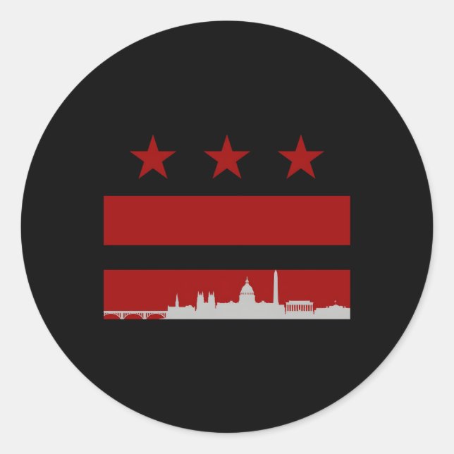Sticker Rond Indicateur Washington Dc (Devant)