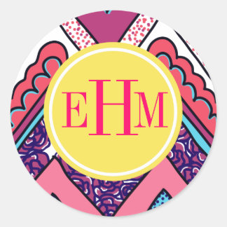 Sticker Rond Indie Chevron