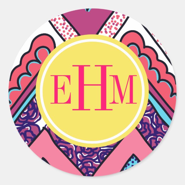 Sticker Rond Indie Chevron (Devant)