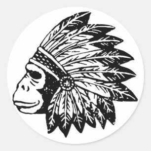 Sticker Rond Indien De Gorilla
