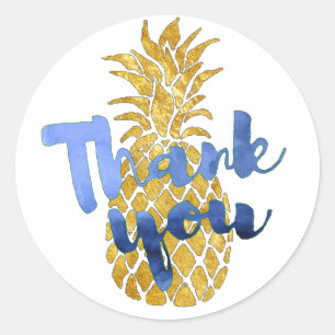 Sticker Rond indigo blue merci pour l'ananas