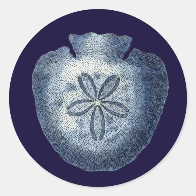 Sticker Rond Indigo Shells III (Devant)