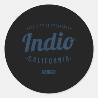 Sticker Rond Indio California Minimalist Ca Indio