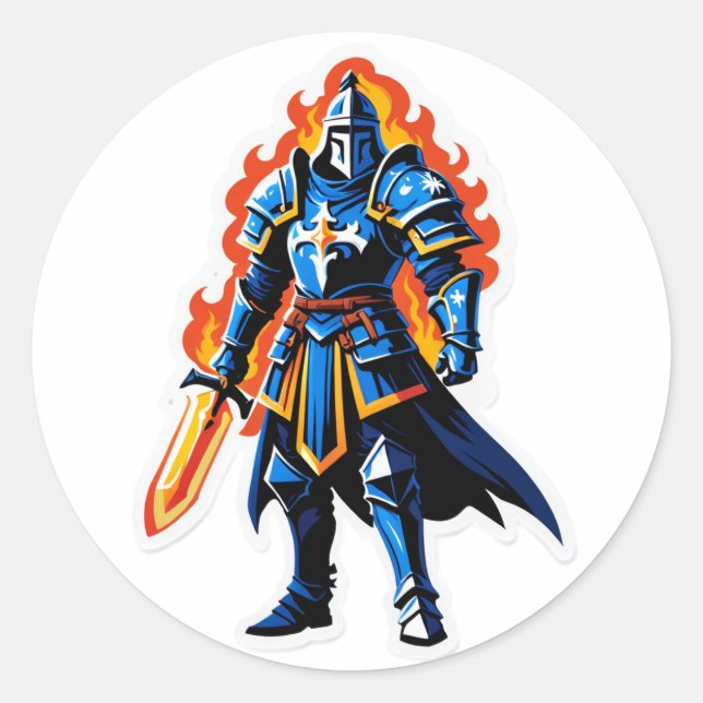 Sticker Rond Inferno Paladin – Flamebound Knight (Devant)