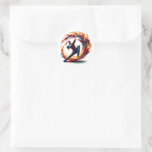 Sticker Rond Inferno Spin - Stimuler l'esprit de Breakdance