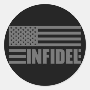 Sticker Rond Infidel américain