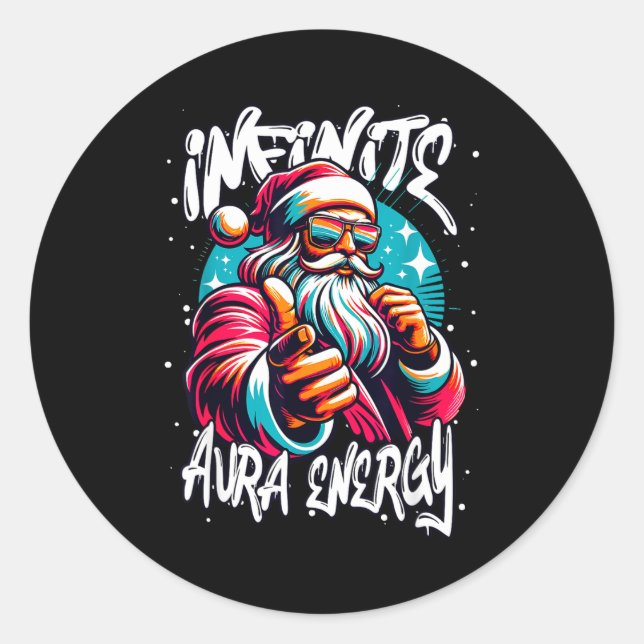 Sticker Rond Infinite Aura Energy And Sigma Rizzmas  (Devant)
