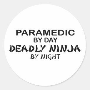 Sticker Rond Infirmier Ninja mortel par nuit