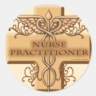 Sticker Rond Infirmier praticien Cross Caduceus
