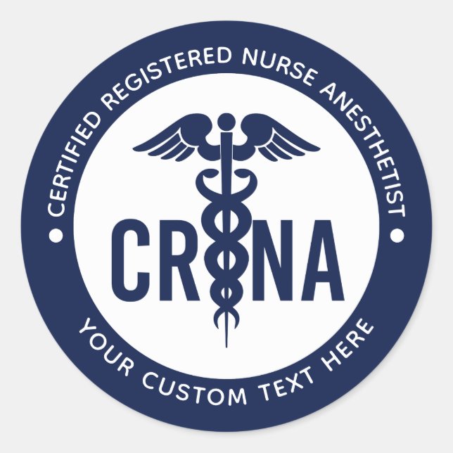 Sticker Rond Infirmière anesthésiste certifiée CRNA personnalis (Devant)